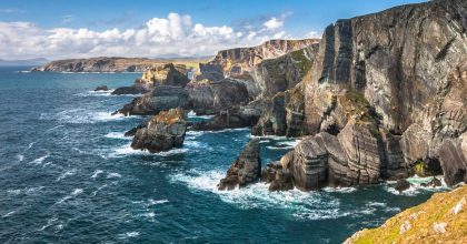 Kerry Cliffs scaled Rocky coastal cliffs along the Wild Atlantic Way on your Dingle private chauffeur tour.